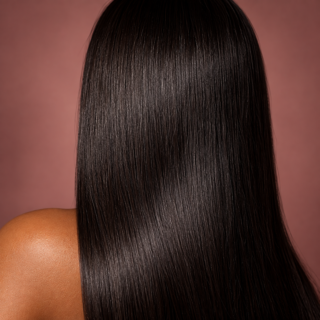 Glossy straight hair finish