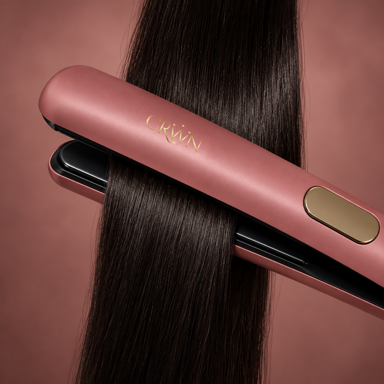 CRWN Joule gliding through straight dark hair